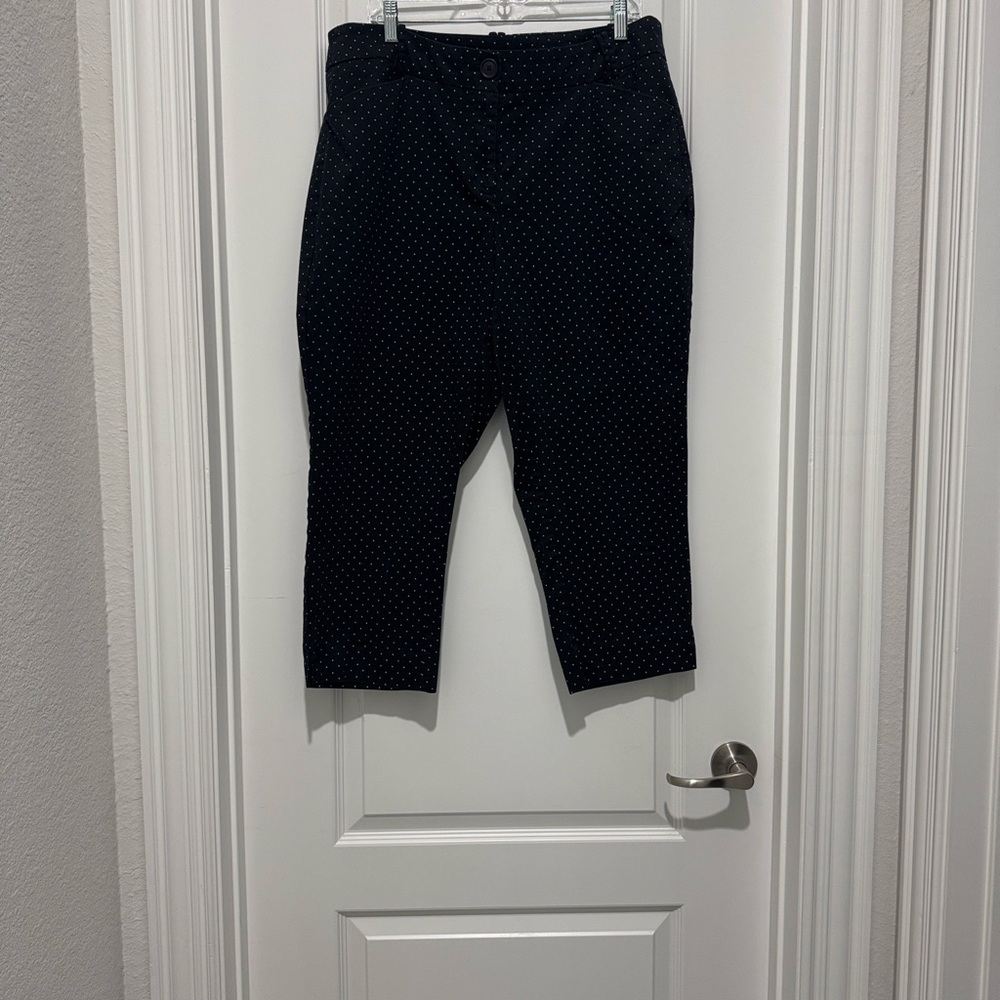 Lane Bryant Black White Polka Dot Capri Pants 18